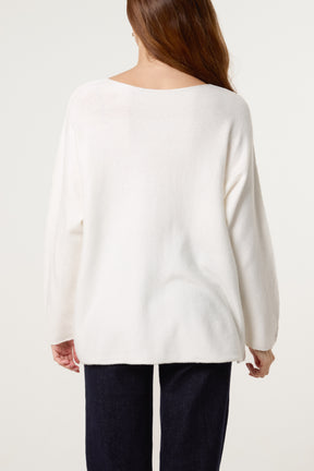 Foil Snowflakes Wool Blend Jumper