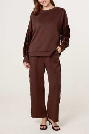 Sequin Velvet Sleeve Soft Touch Tracksuit