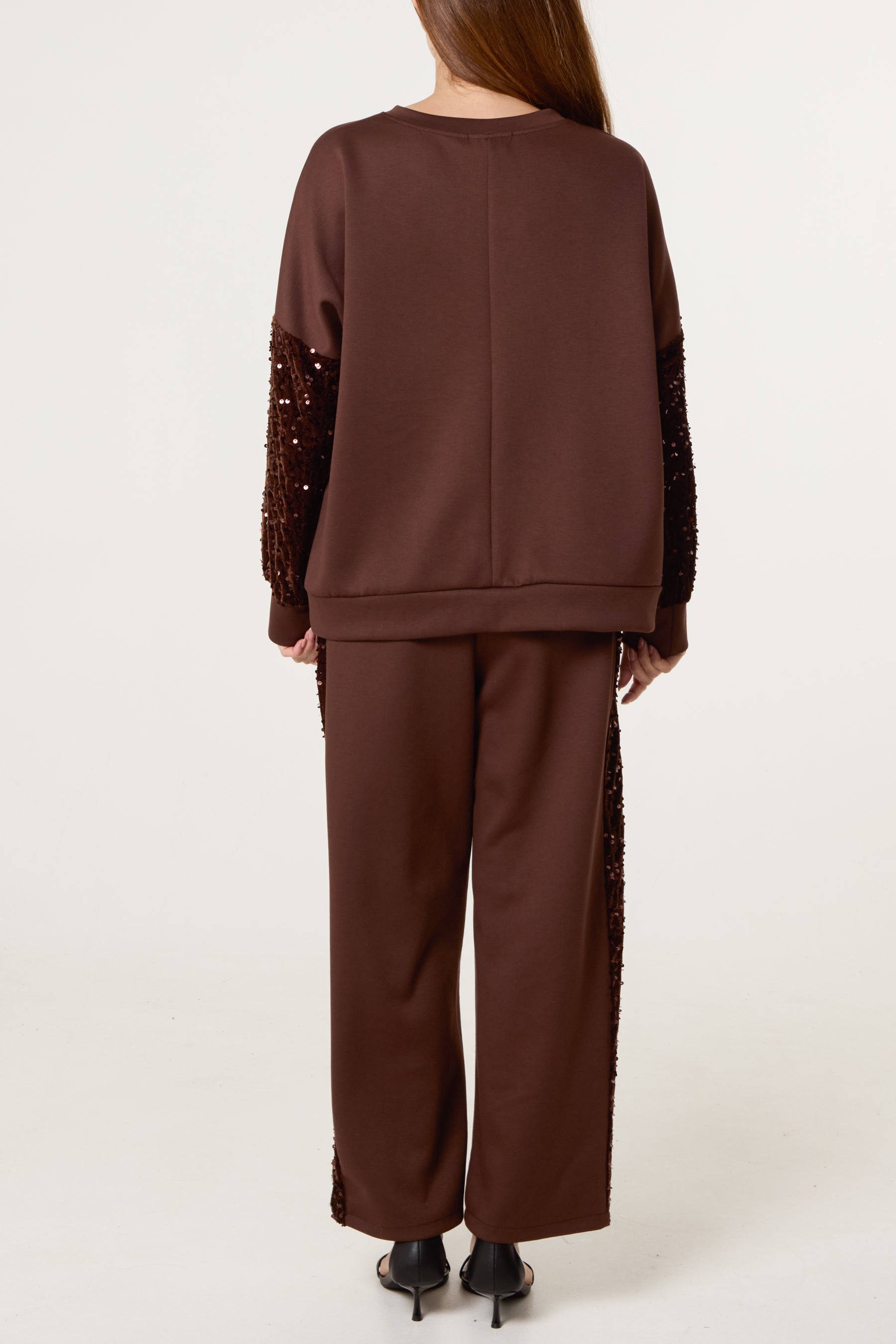 Sequin Velvet Sleeve Soft Touch Tracksuit