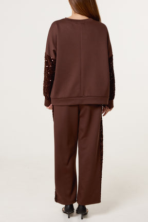 Sequin Velvet Sleeve Soft Touch Tracksuit