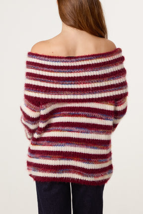 Off The Shoulder Striped Jumper