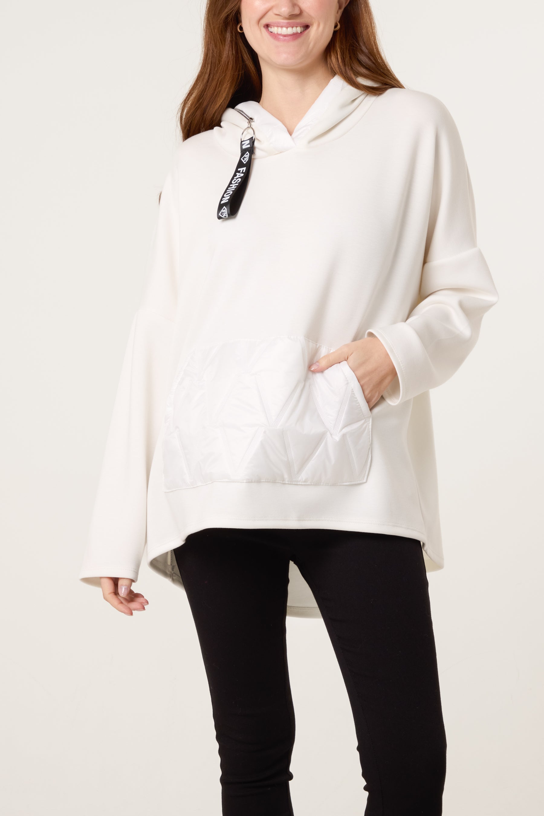 Padded Details Soft Touch Hoodie