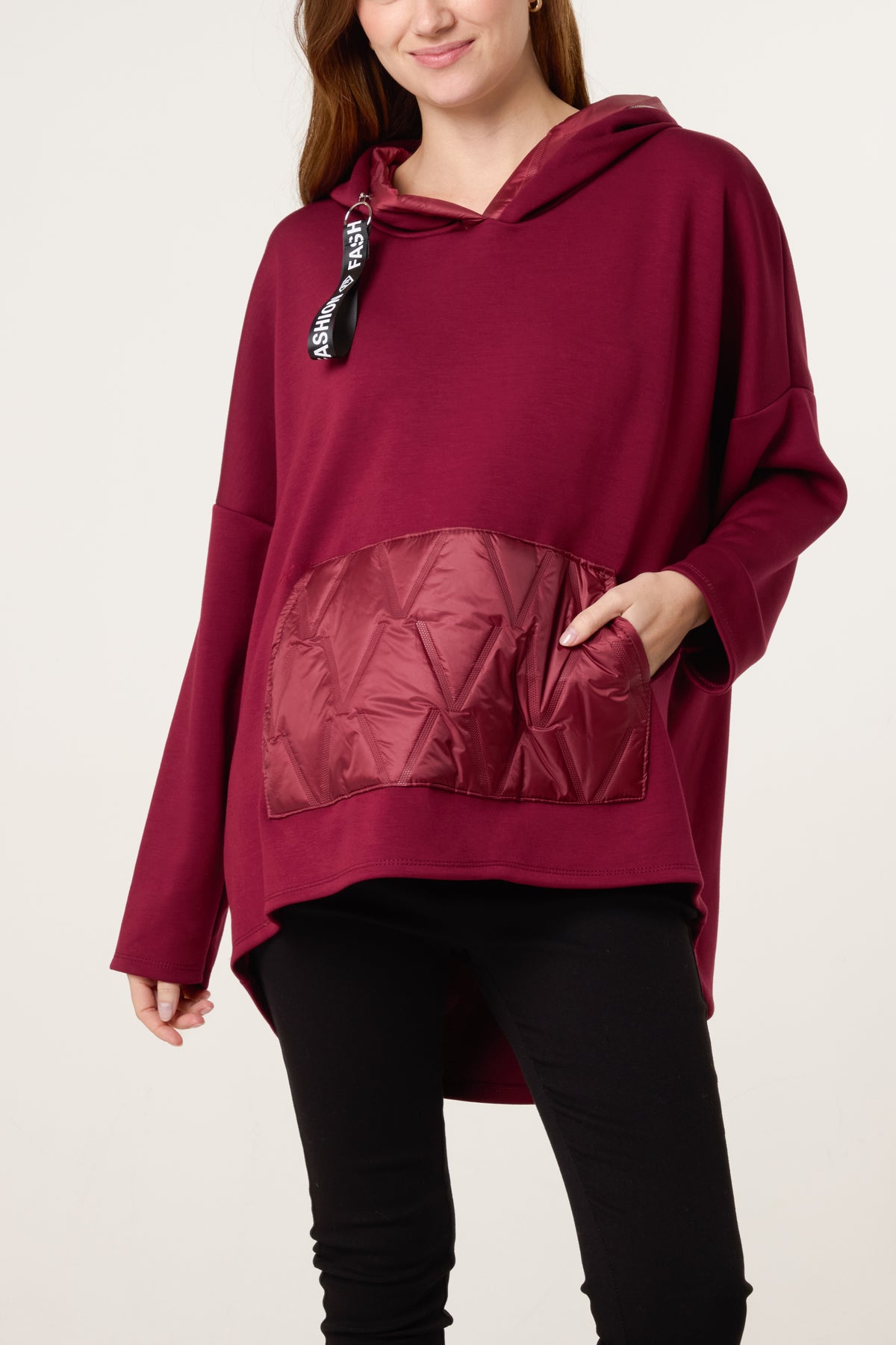 Padded Details Soft Touch Hoodie