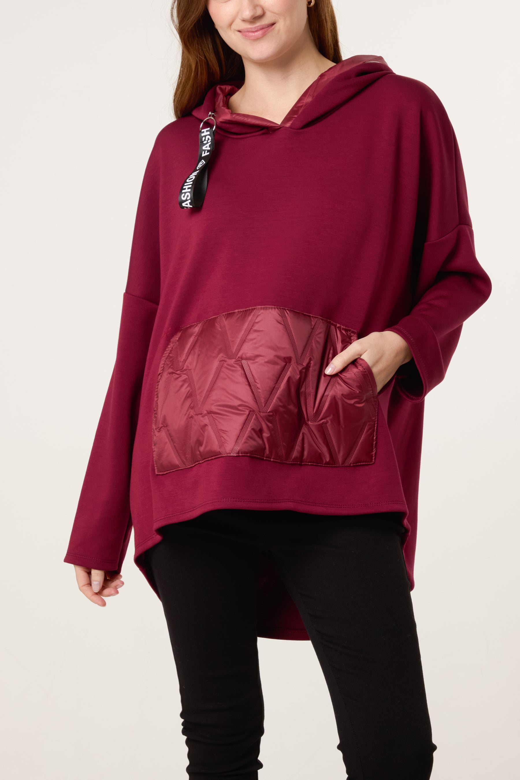 Padded Details Soft Touch Hoodie