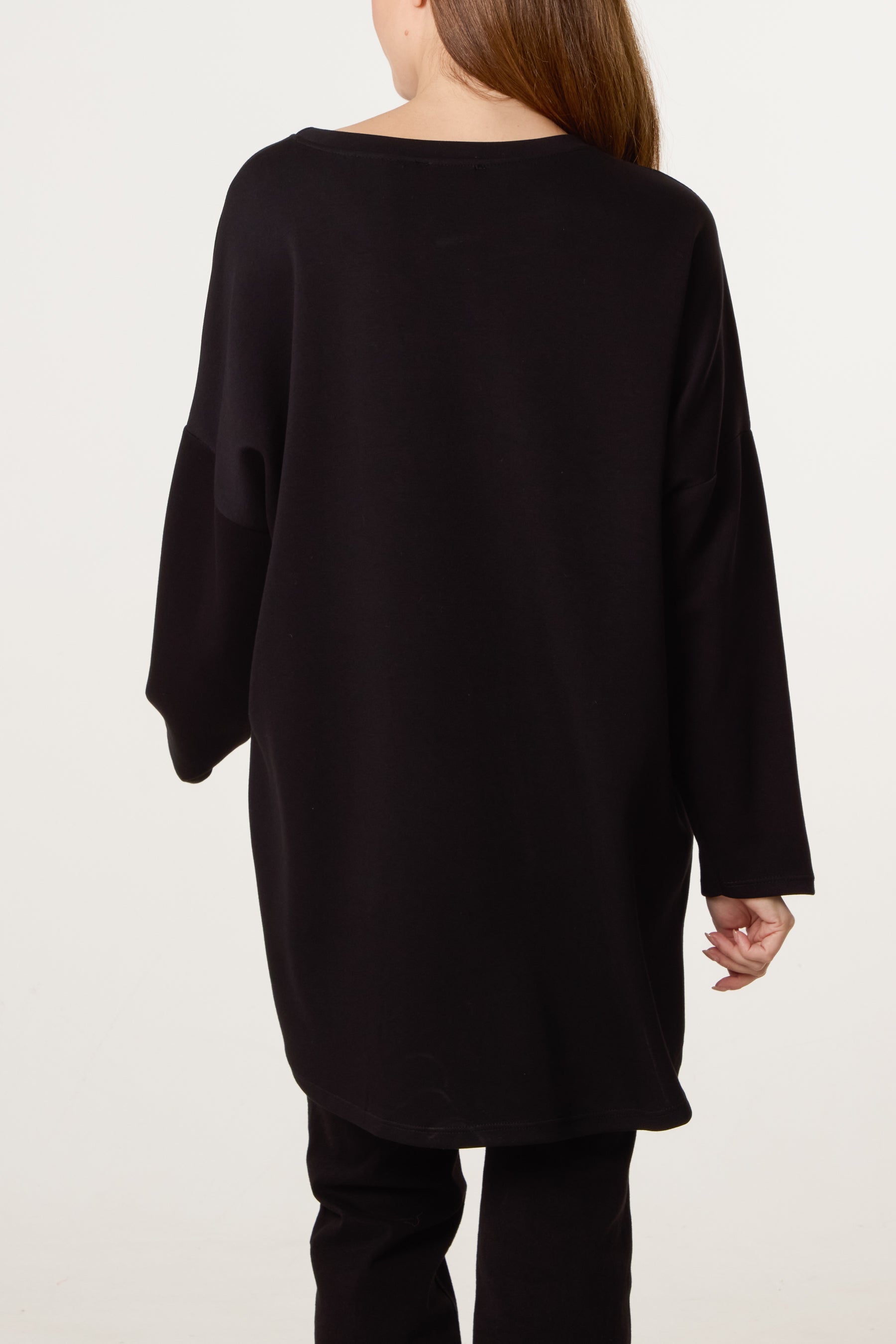 Soft Touch Sequin Bow Sweat Top