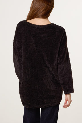 Fluffy Round Neck Jumper