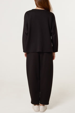 Top & Front Crease Barrel Trousers Set