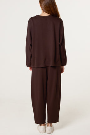 Top & Front Crease Barrel Trousers Set