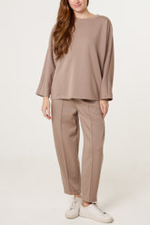 Top & Front Crease Barrel Trousers Set