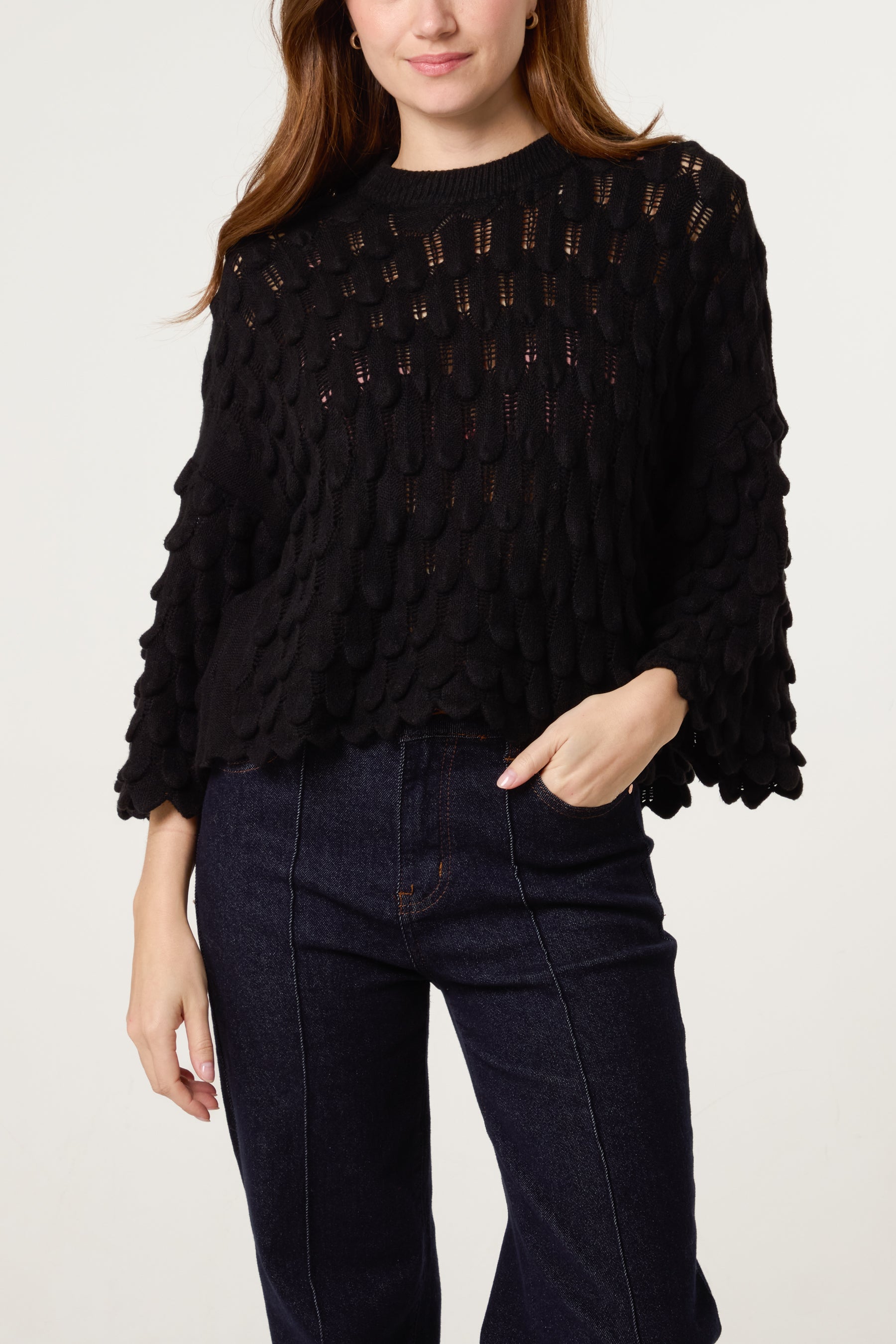 Tear Drop Round Neck Jumper