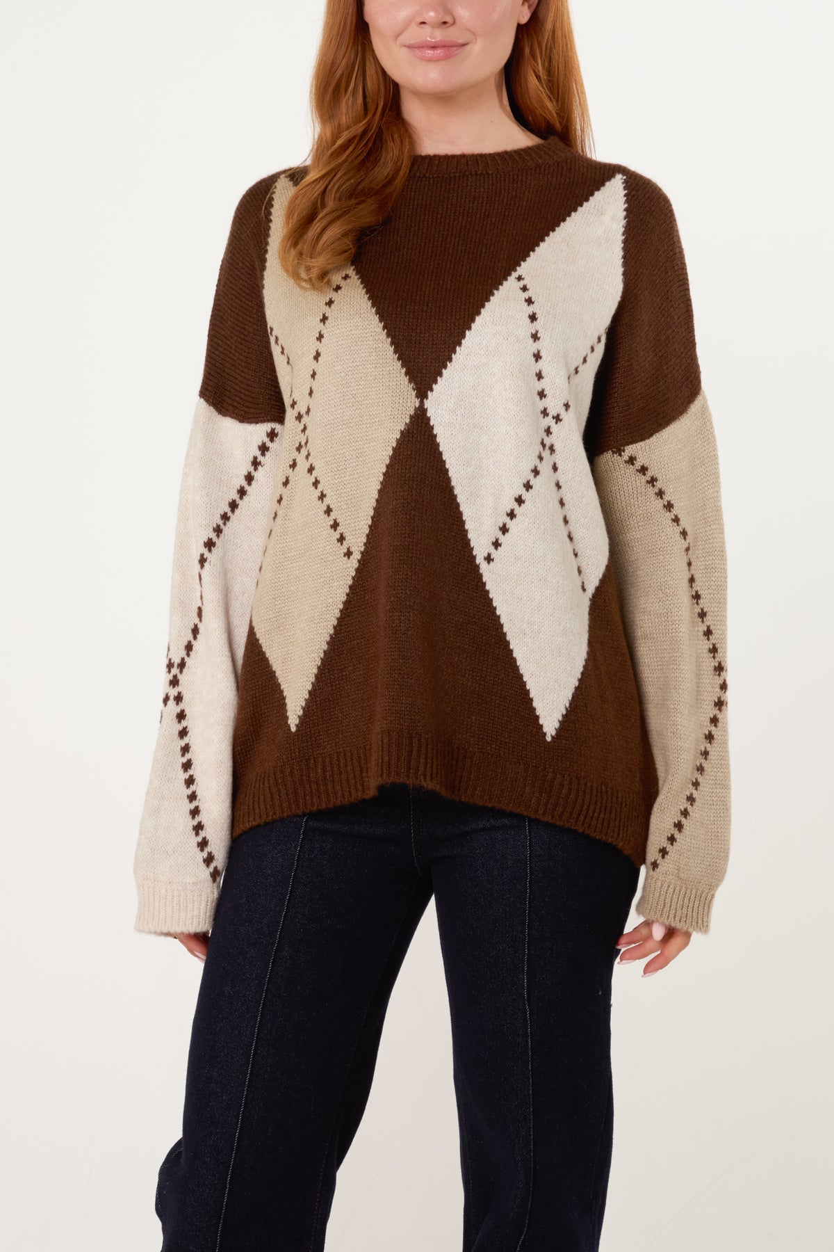 Argyle Round Neck Jumper