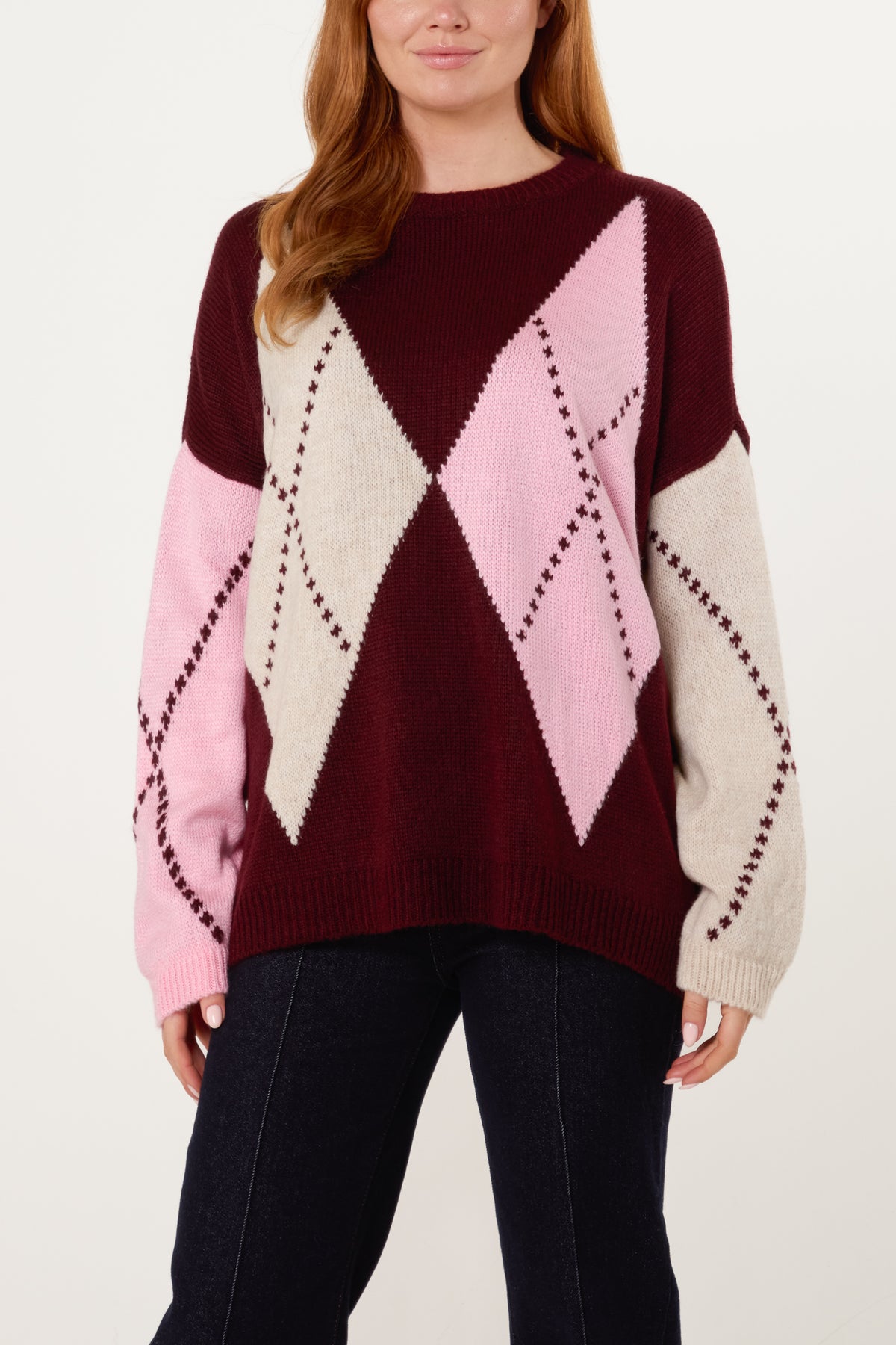 Argyle Round Neck Jumper