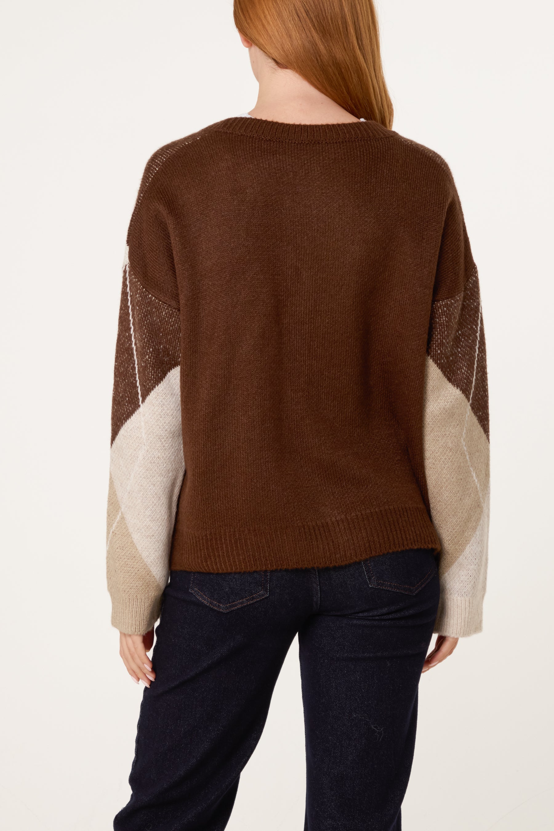 Argyle V-Neck Cardigan