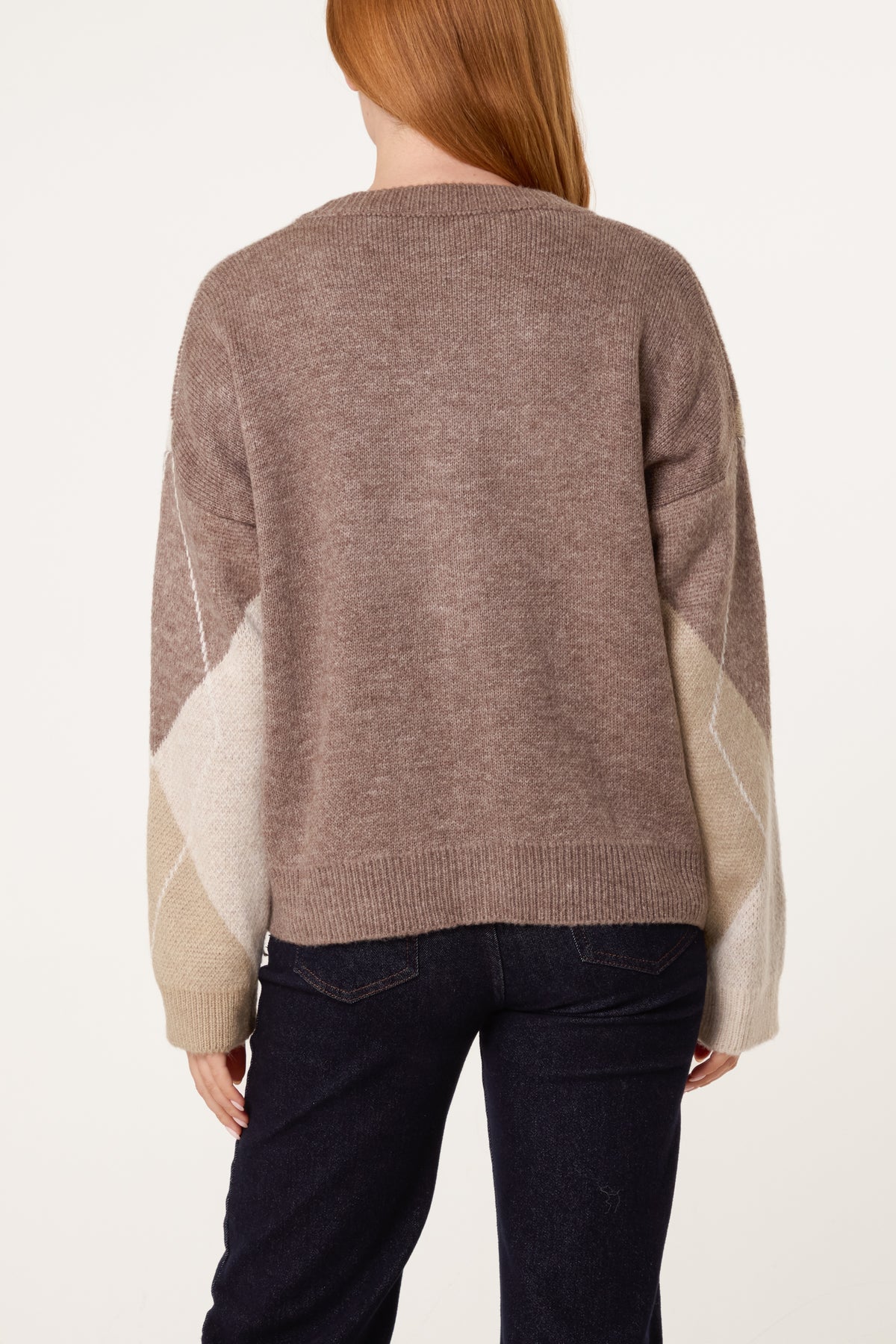 Argyle V-Neck Cardigan