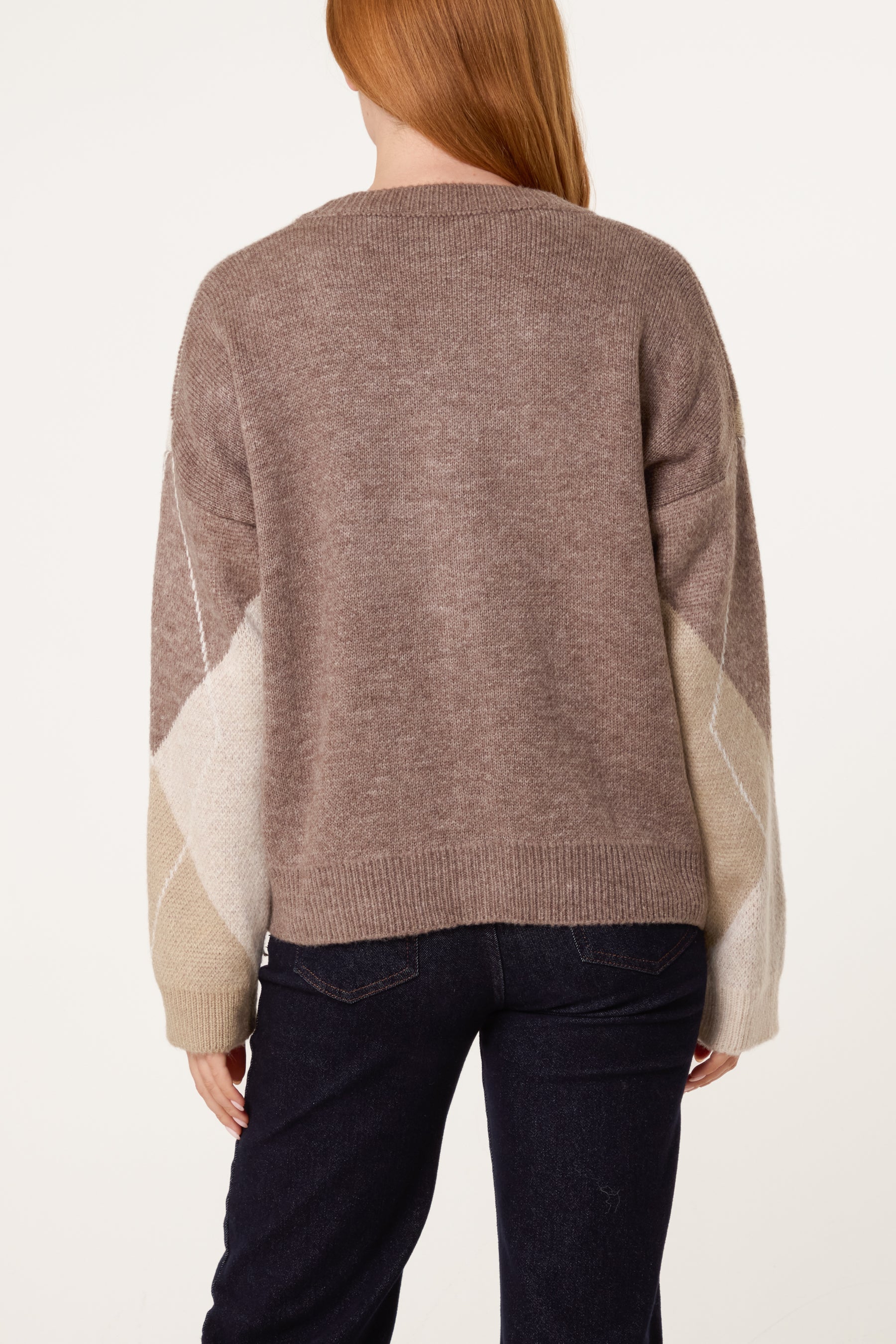 Argyle V-Neck Cardigan