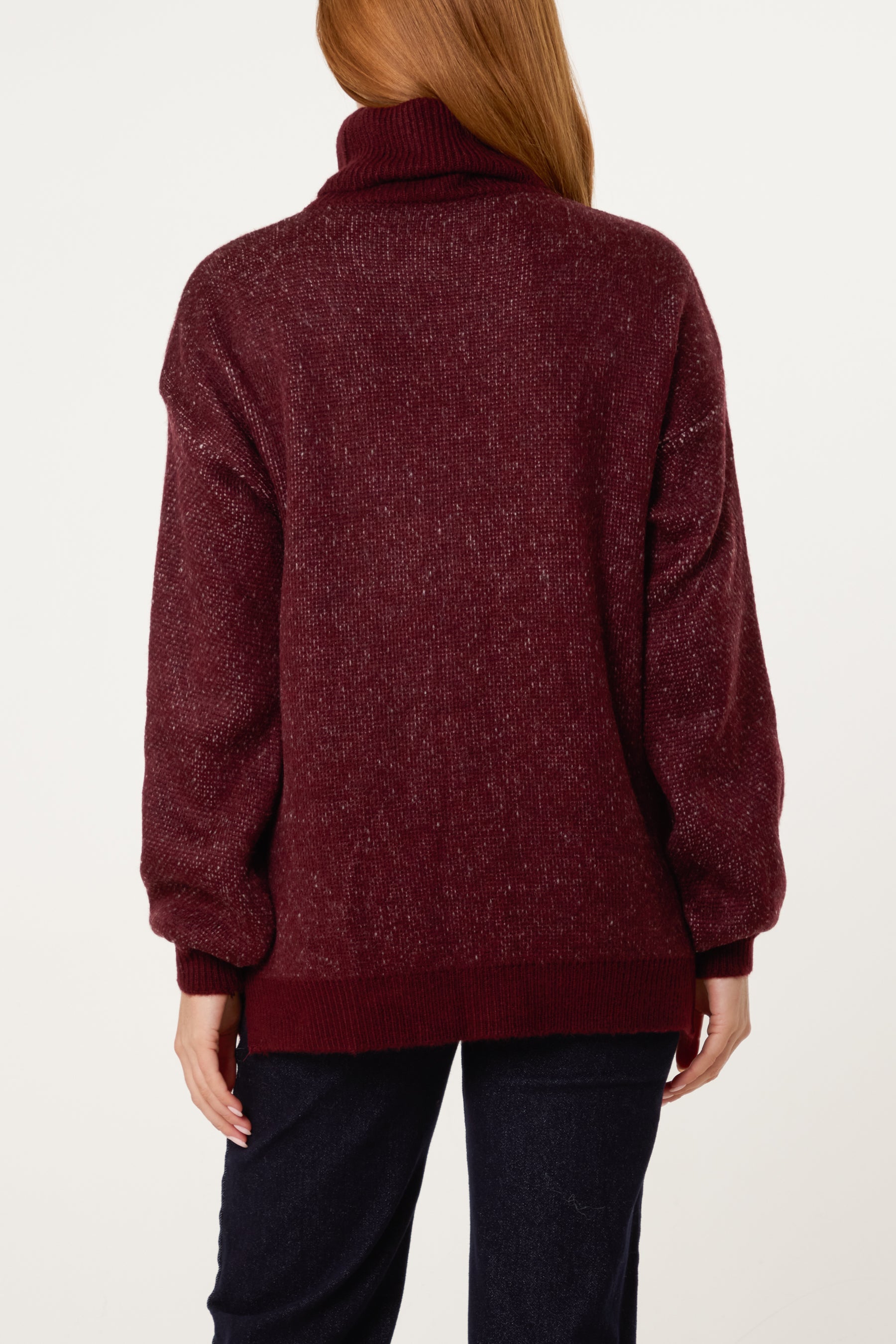 Roll Neck Geometric Pattern Jumper