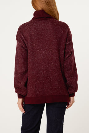 Roll Neck Geometric Pattern Jumper