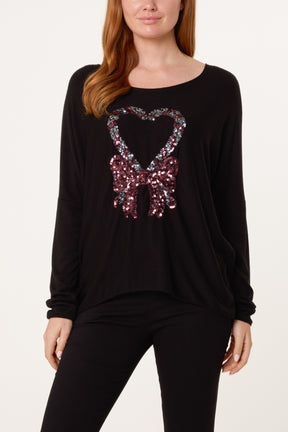 Sequin Candy Cane Festive Jumper