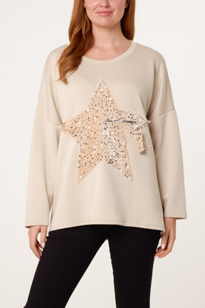 Sequin Star Soft Touch Sweatshirt