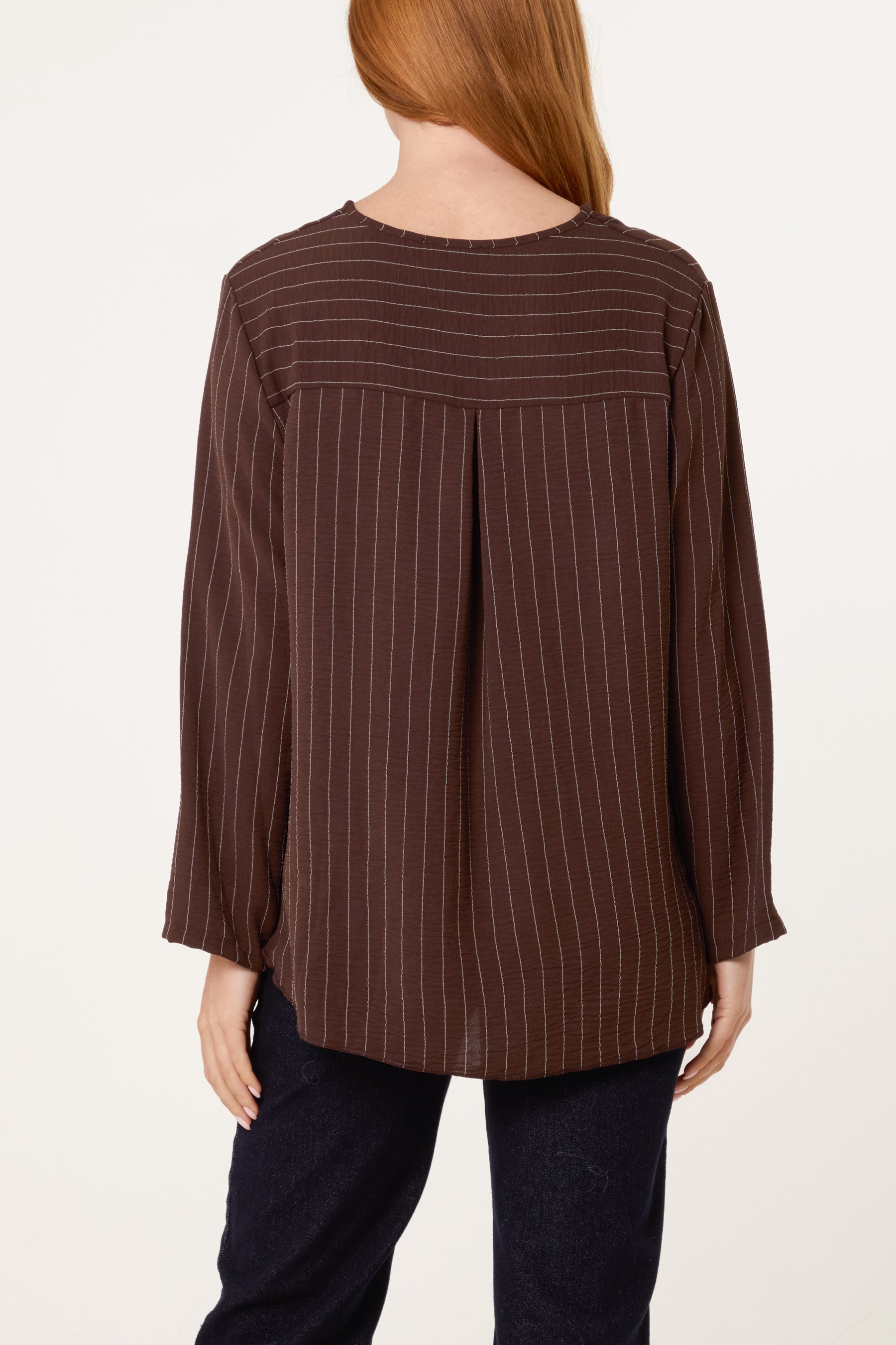 Striped Button Front Blouse