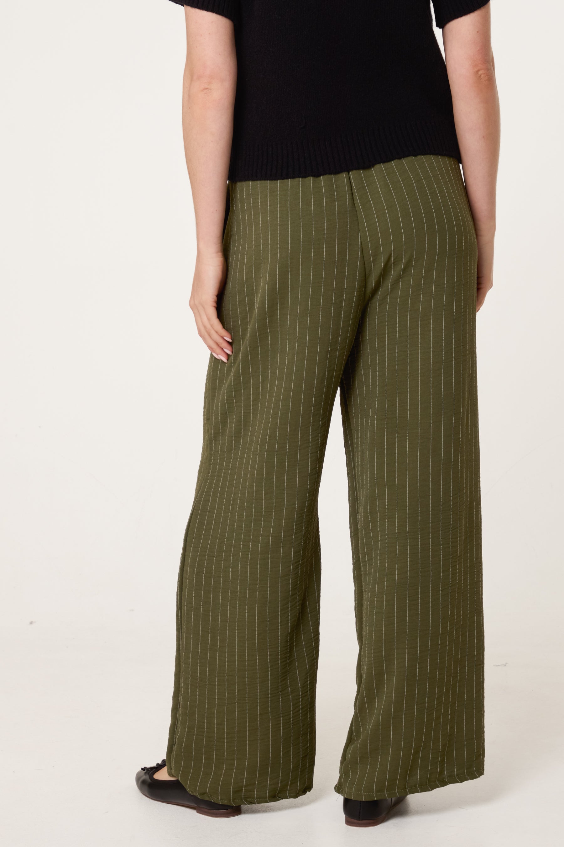 Striped Wide Leg Trousers