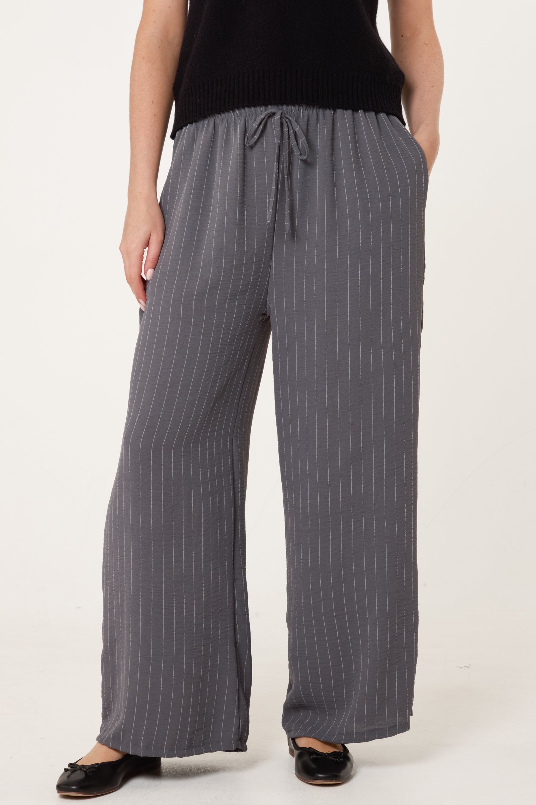 Striped Wide Leg Trousers