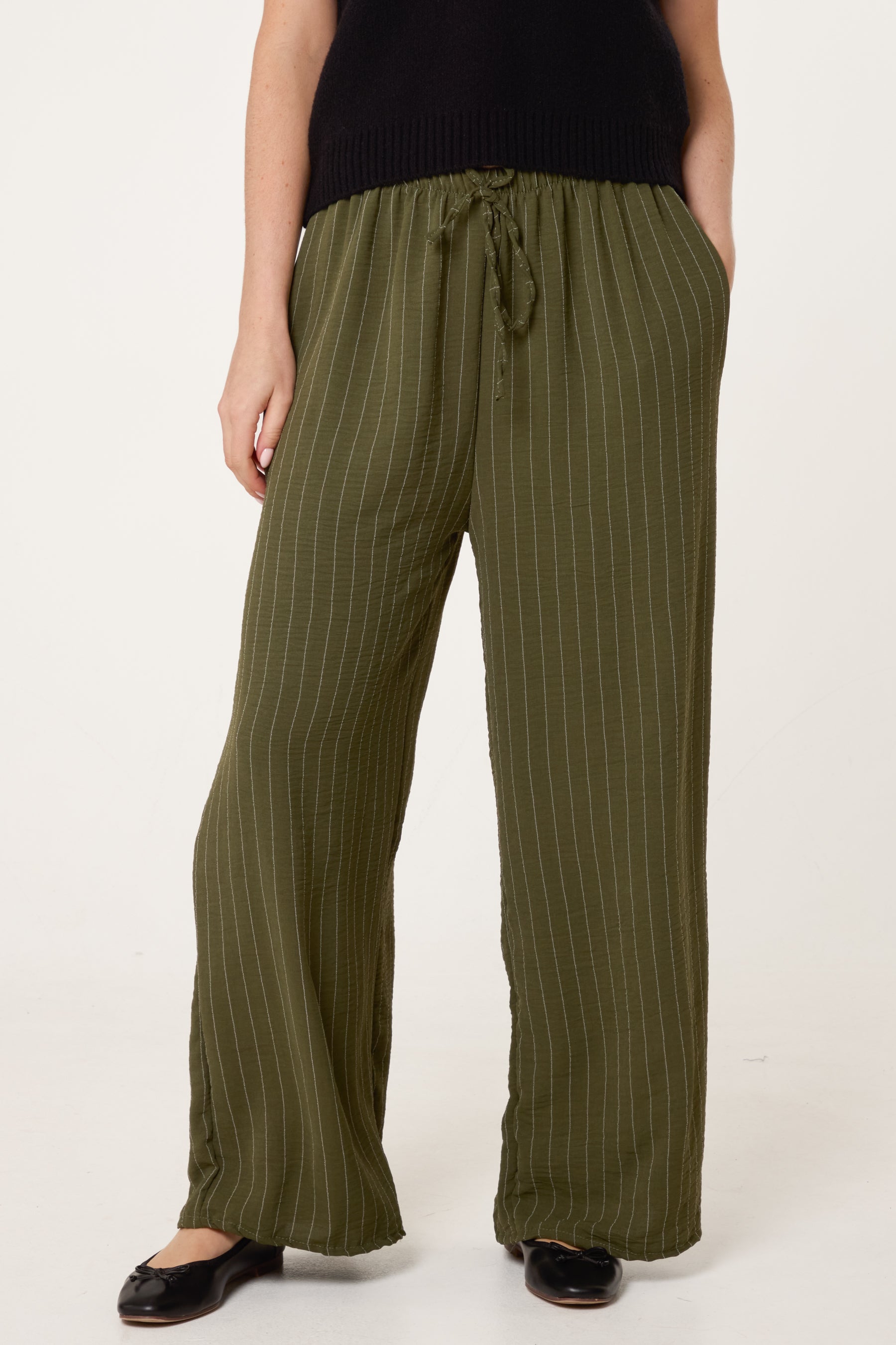 Striped Wide Leg Trousers
