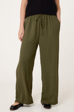 Striped Wide Leg Trousers