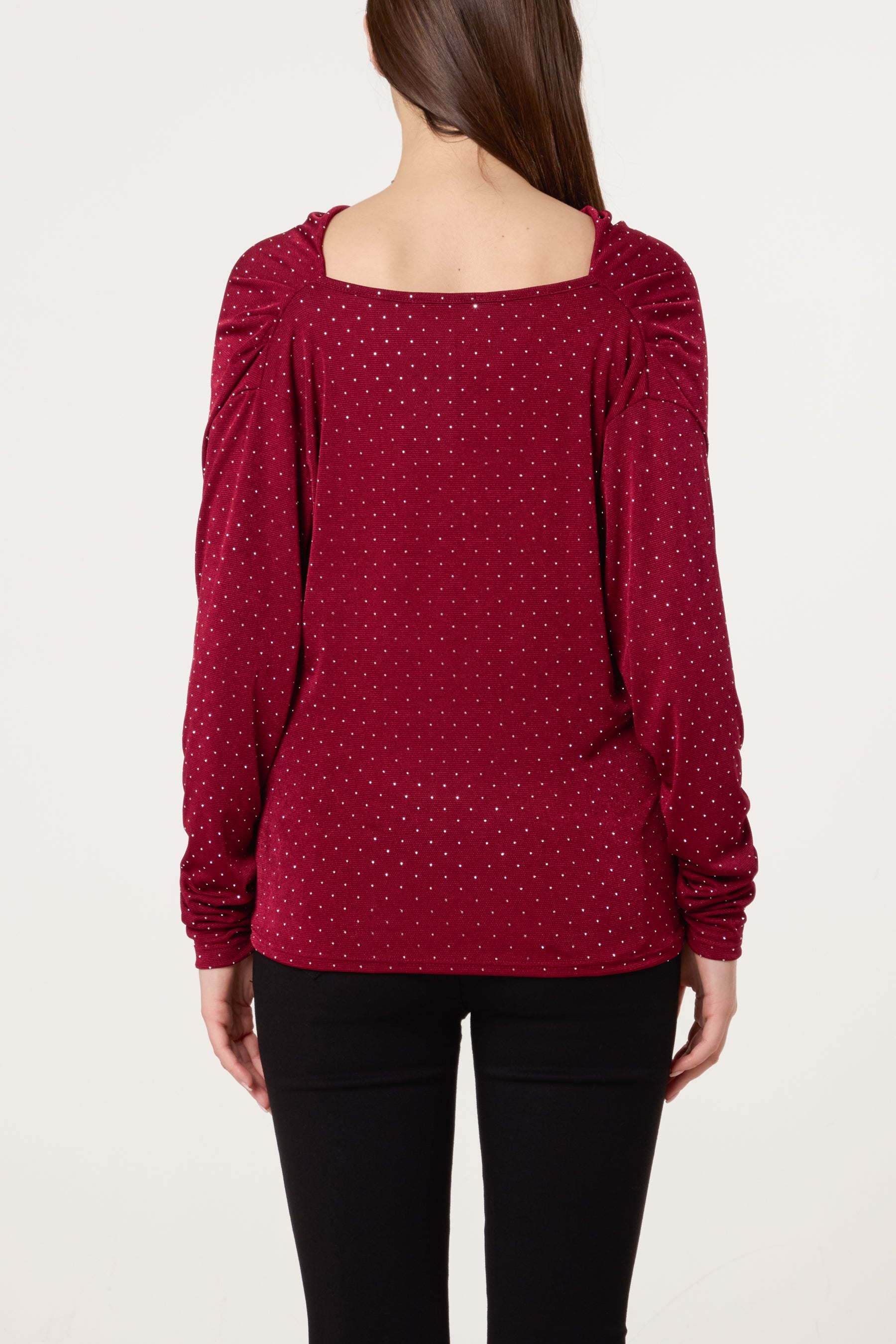 Cowl Neck Diamante Blouse