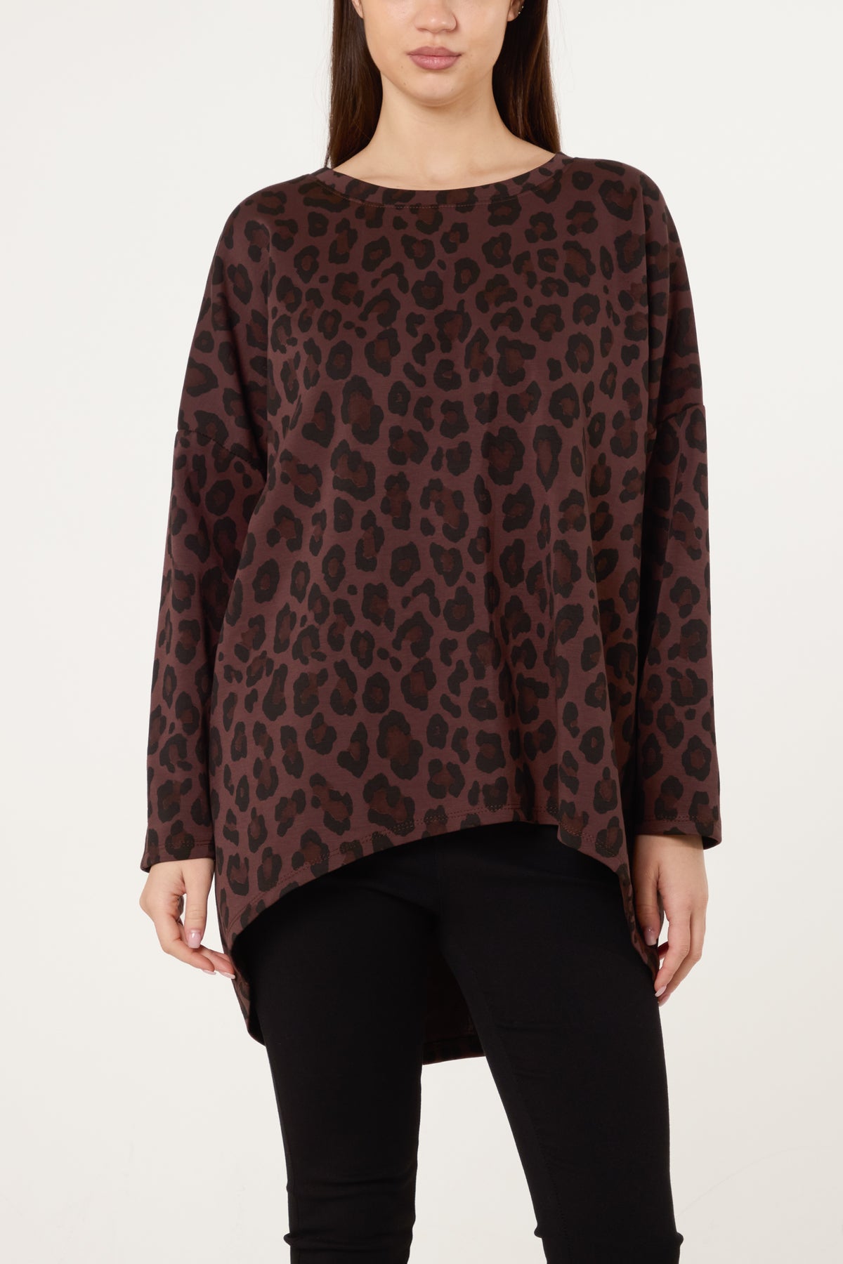 Animal Print High Low Sweatshirt