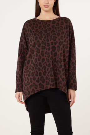 Animal Print High Low Sweatshirt