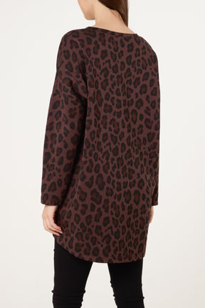 Animal Print High Low Sweatshirt