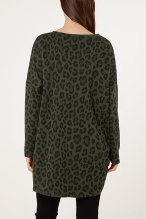 Animal Print High Low Sweatshirt