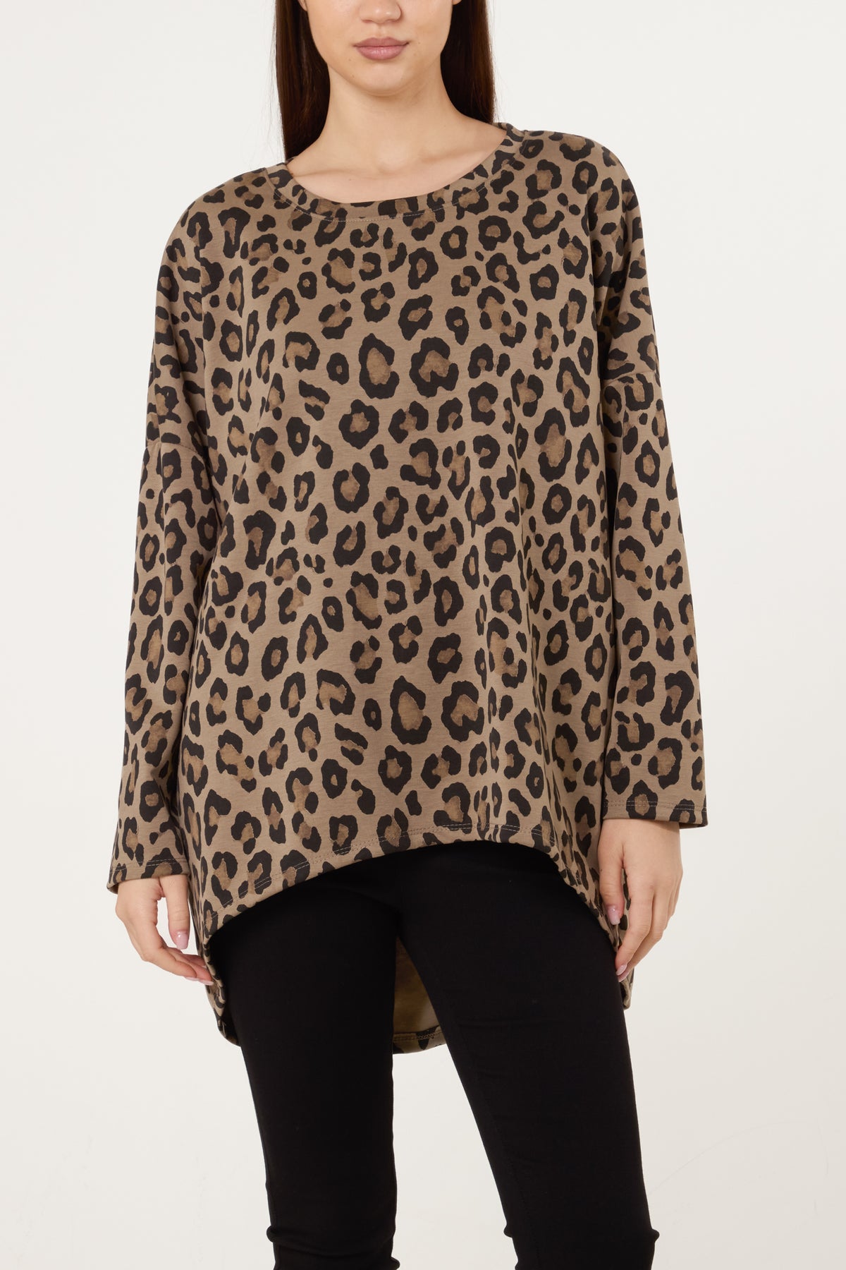 Animal Print High Low Sweatshirt