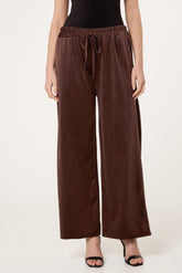 Velvet Pockets Wide Leg Trousers