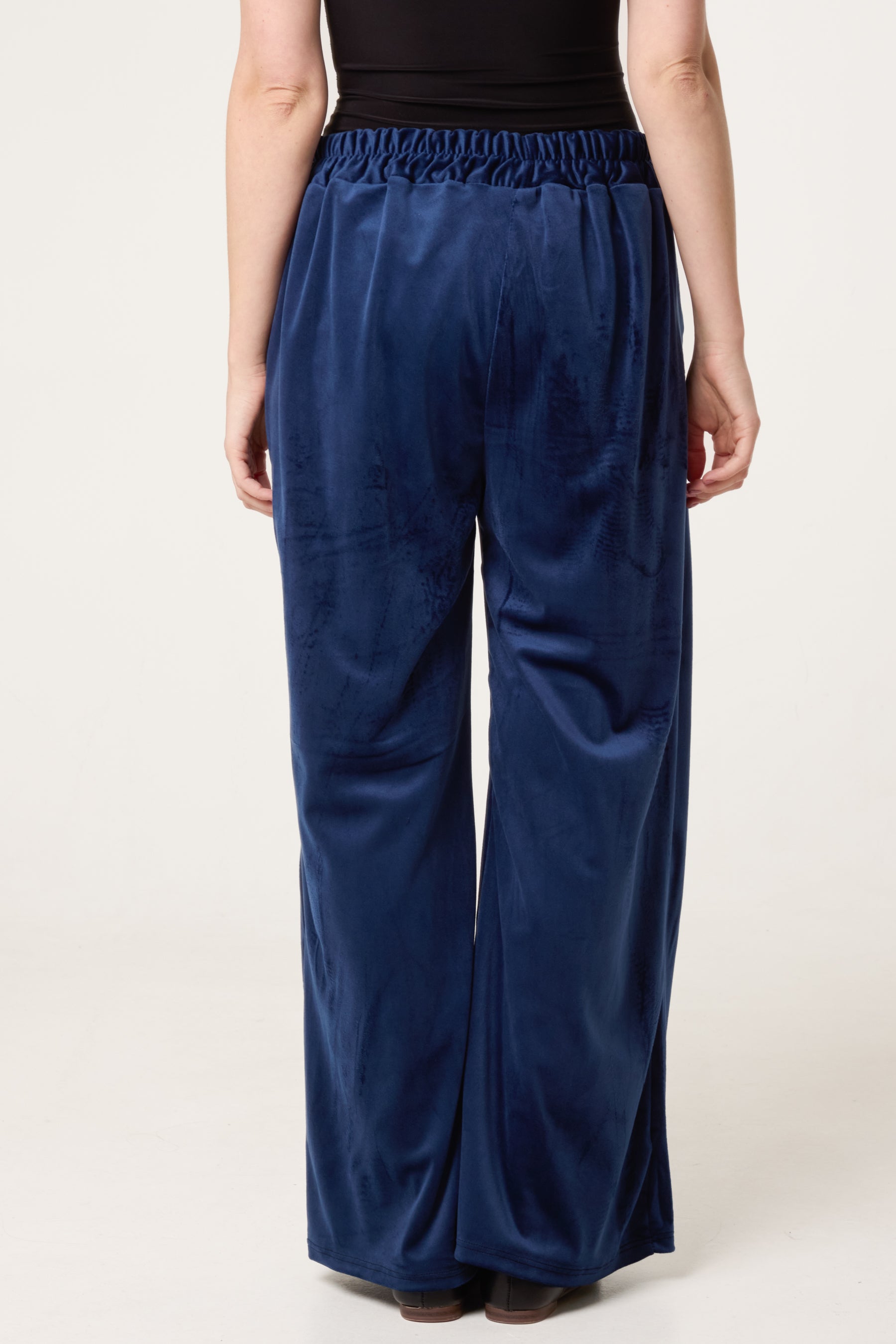 Velvet Pockets Wide Leg Trousers