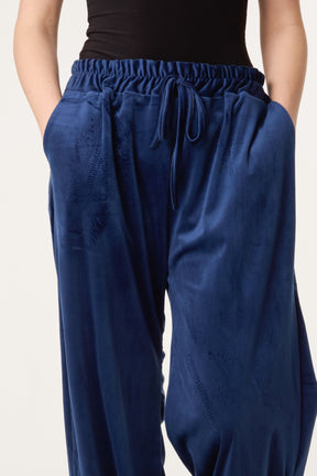 Velvet Pockets Wide Leg Trousers