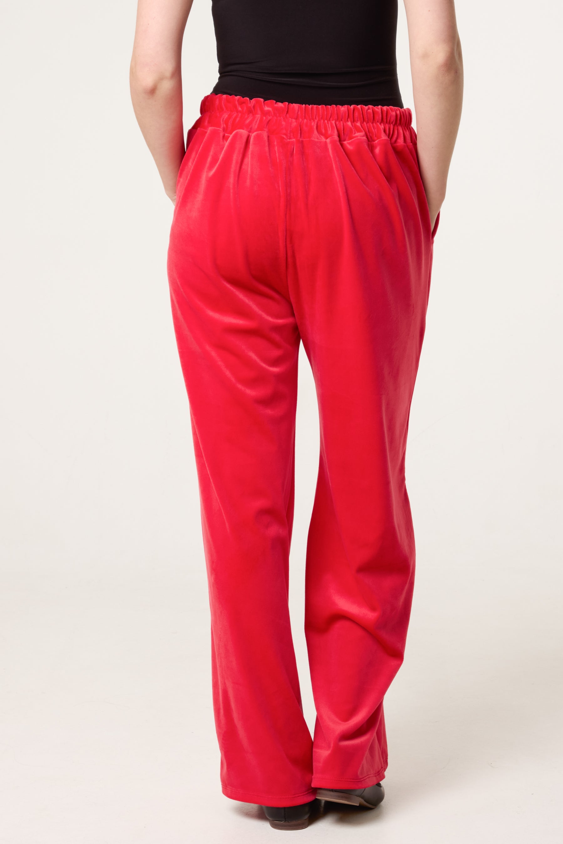 Velvet Pockets Wide Leg Trousers