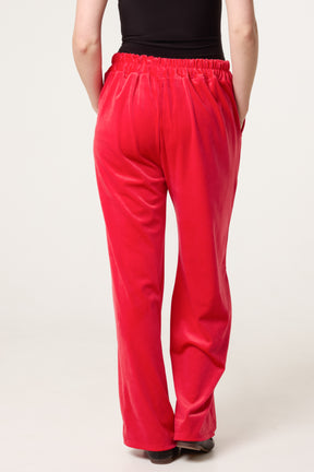 Velvet Pockets Wide Leg Trousers