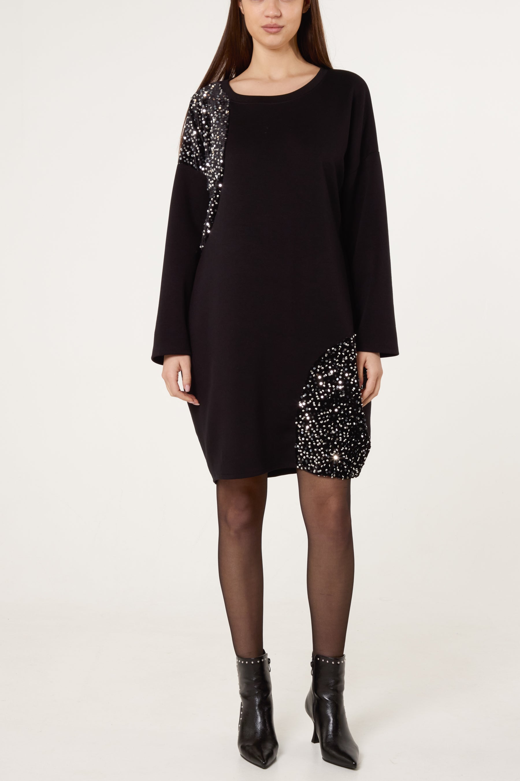 Soft Touch Sequin Oversized Dress