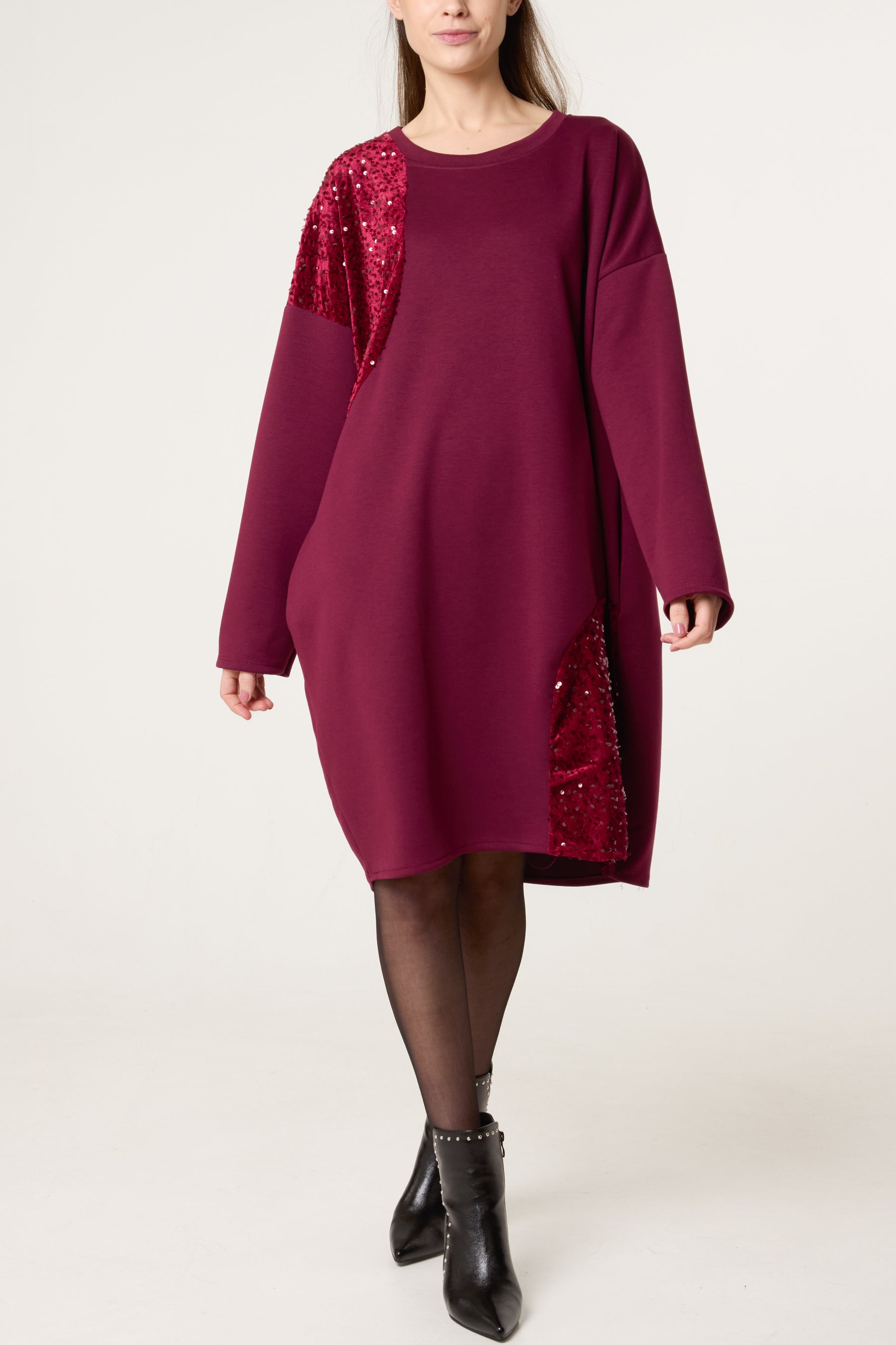 Soft Touch Sequin Oversized Dress