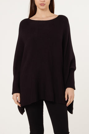 Batwing Sleeve Ribbed Cuff Jumper