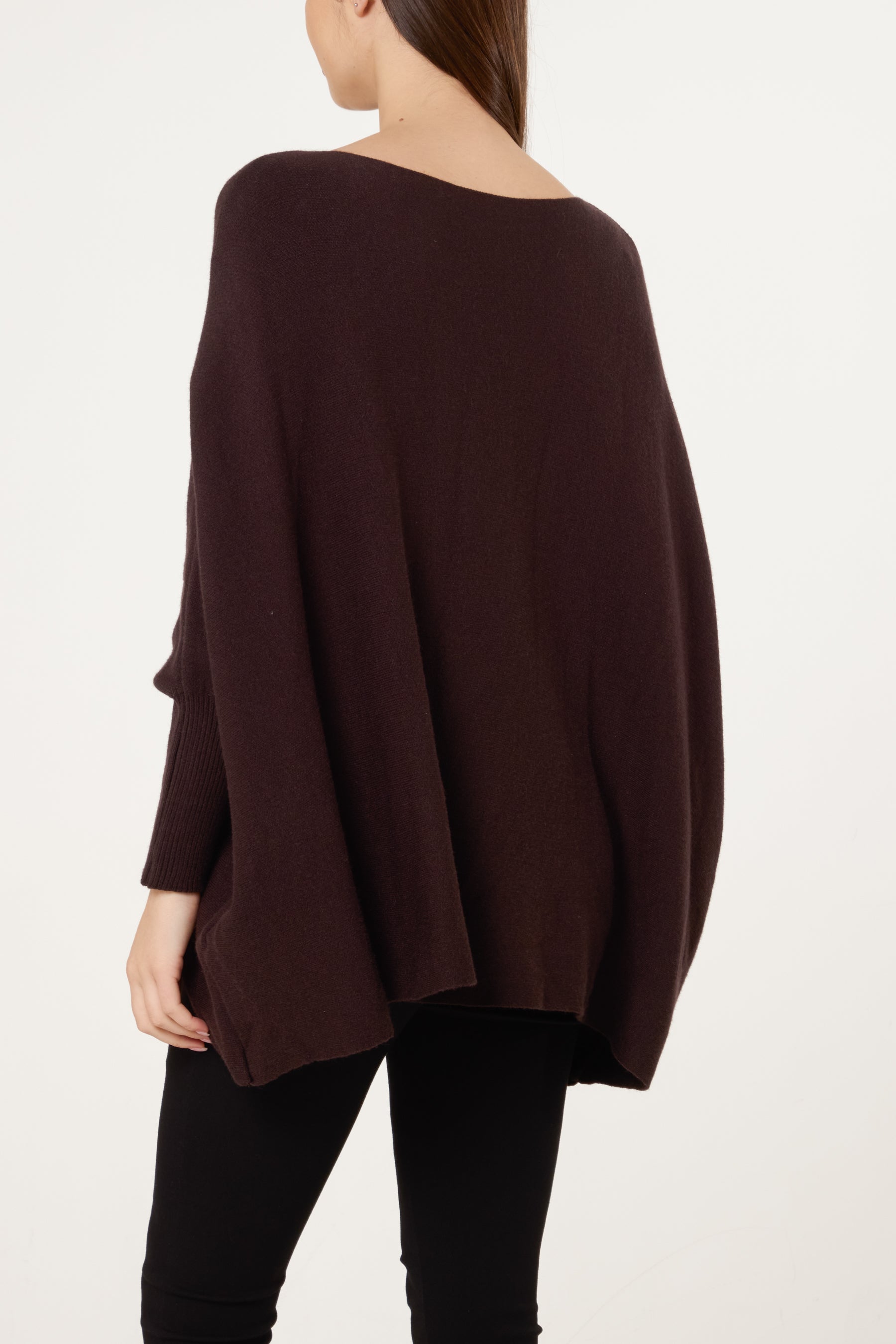 Batwing Sleeve Ribbed Cuff Jumper