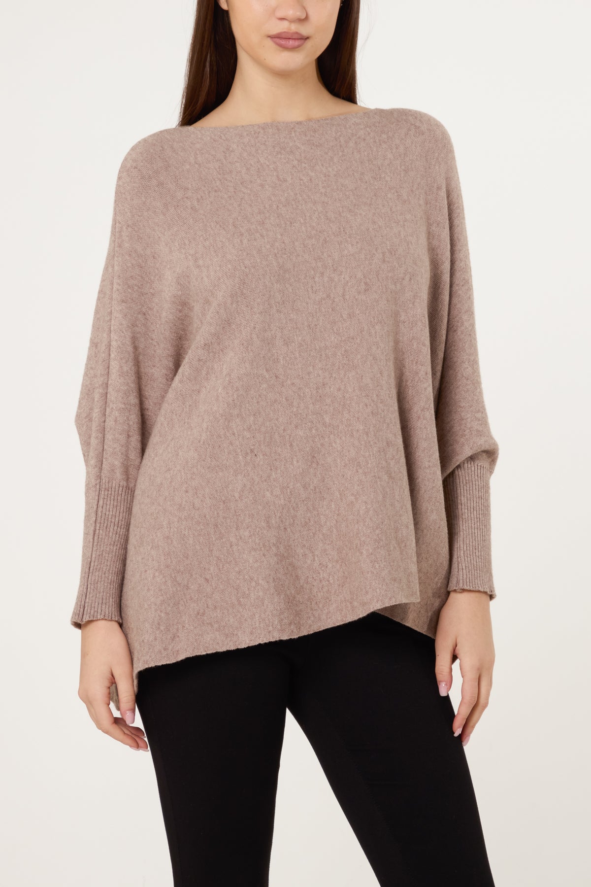 Batwing Sleeve Ribbed Cuff Jumper