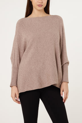 Batwing Sleeve Ribbed Cuff Jumper