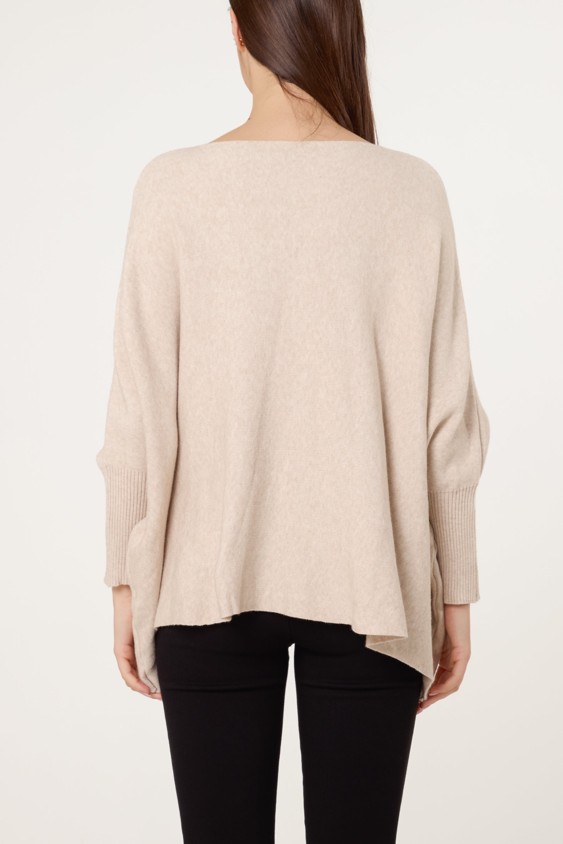 Batwing Sleeve Ribbed Cuff Jumper