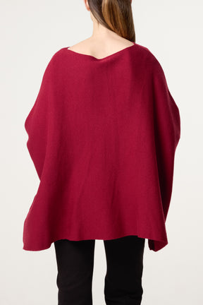 Batwing Sleeve Ribbed Cuff Jumper