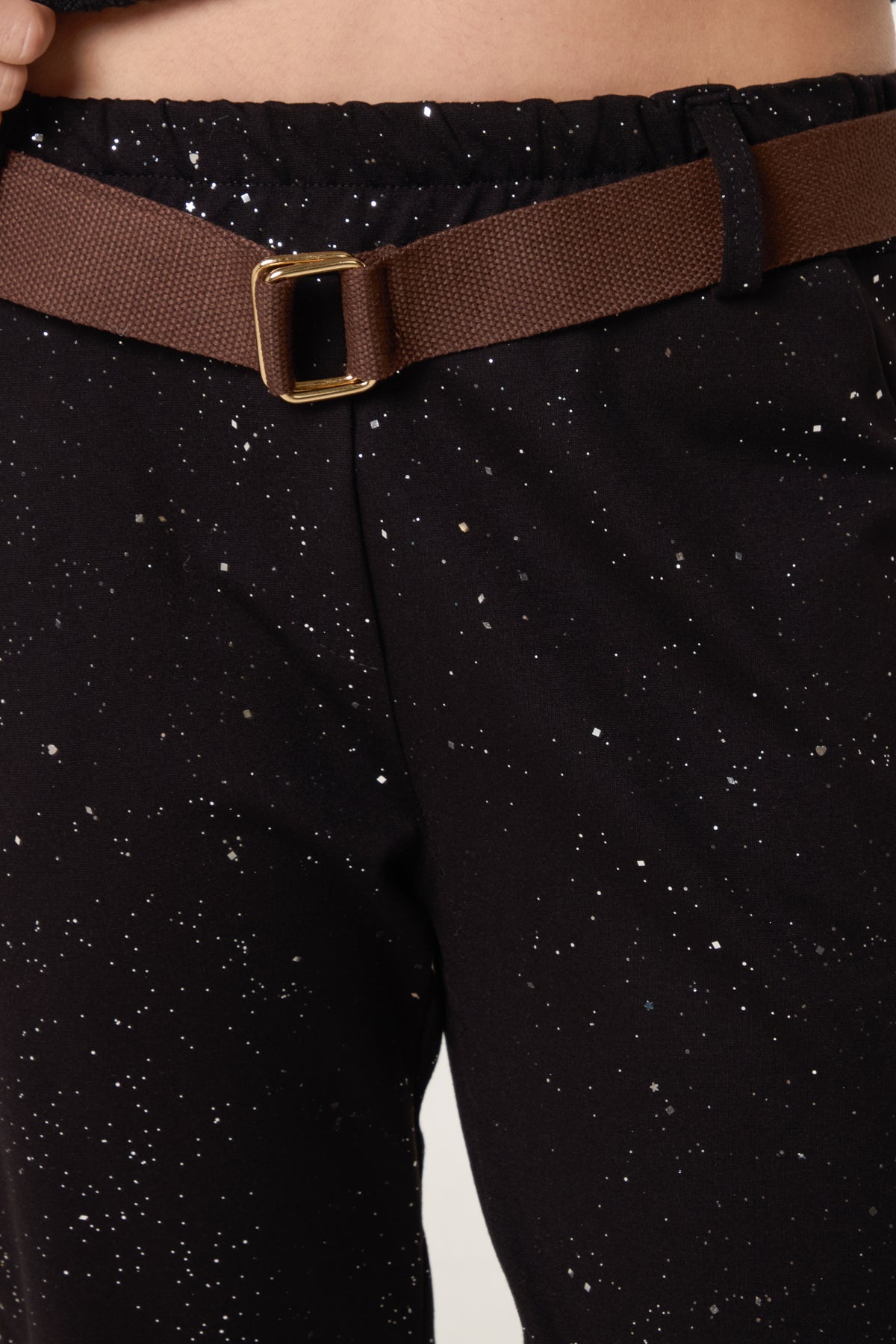 Metallic Glitter Jersey Trousers