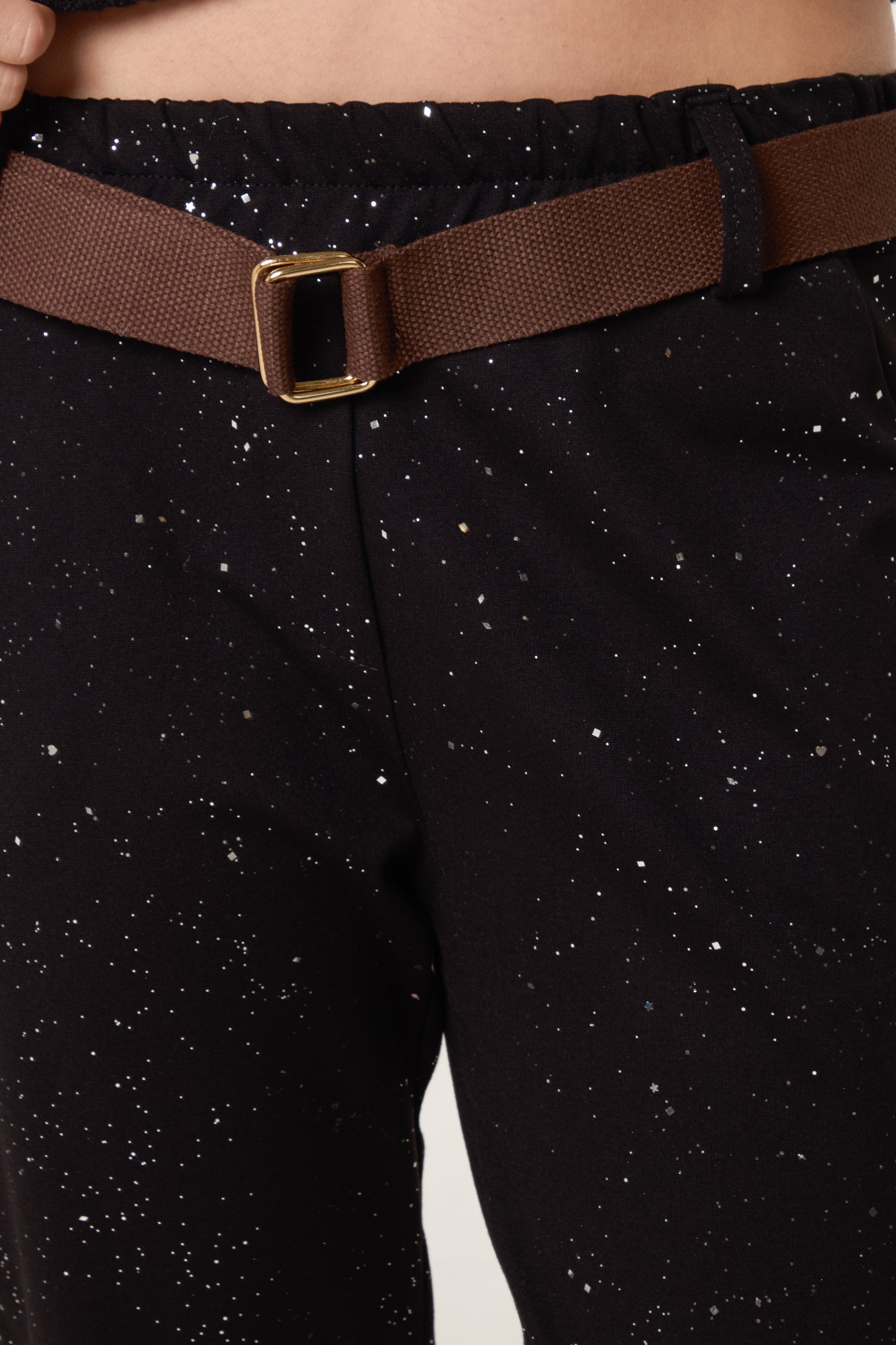 Metallic Glitter Jersey Trousers