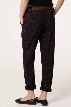 Metallic Glitter Jersey Trousers